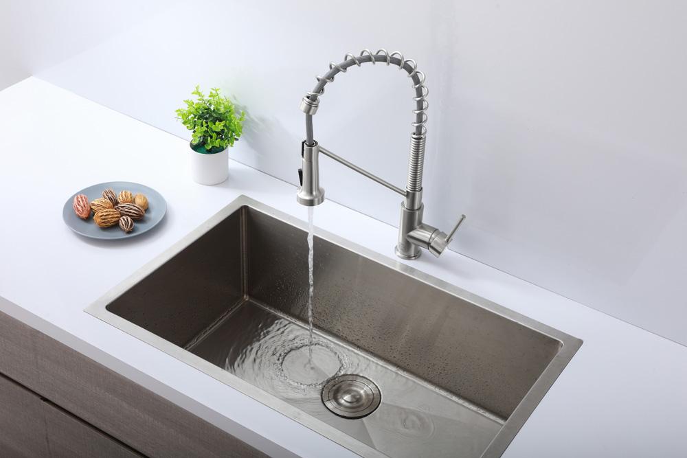 Elegant Furniture & Lighting - Yara Single Handle Pull Down Sprayer Kitchen Faucet in Brushed Nickel - FAK-310BNK veiw 4