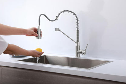 Elegant Furniture & Lighting - Yara Single Handle Pull Down Sprayer Kitchen Faucet in Brushed Nickel - FAK-310BNK veiw 5