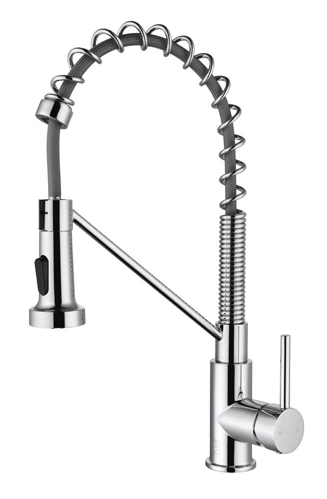 Elegant Furniture & Lighting - Yara Single Handle Pull Down Sprayer Kitchen Faucet in Chrome - FAK-310PCH veiw 1