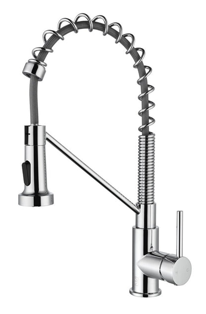 Elegant Furniture & Lighting - Yara Single Handle Pull Down Sprayer Kitchen Faucet in Chrome - FAK-310PCH veiw 1