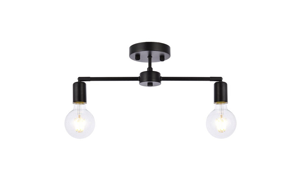 Elegant Furniture & Lighting - Zane 2 lights black flush mount - LD2348BK veiw 1