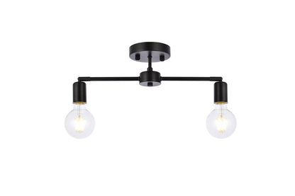 Elegant Furniture & Lighting - Zane 2 lights black flush mount - LD2348BK veiw 1