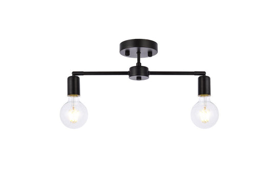 Elegant Furniture & Lighting - Zane 2 lights black flush mount - LD2348BK veiw 1