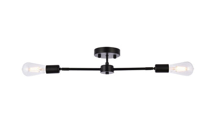 Elegant Furniture & Lighting - Zane 2 lights black flush mount - LD2348BK veiw 3