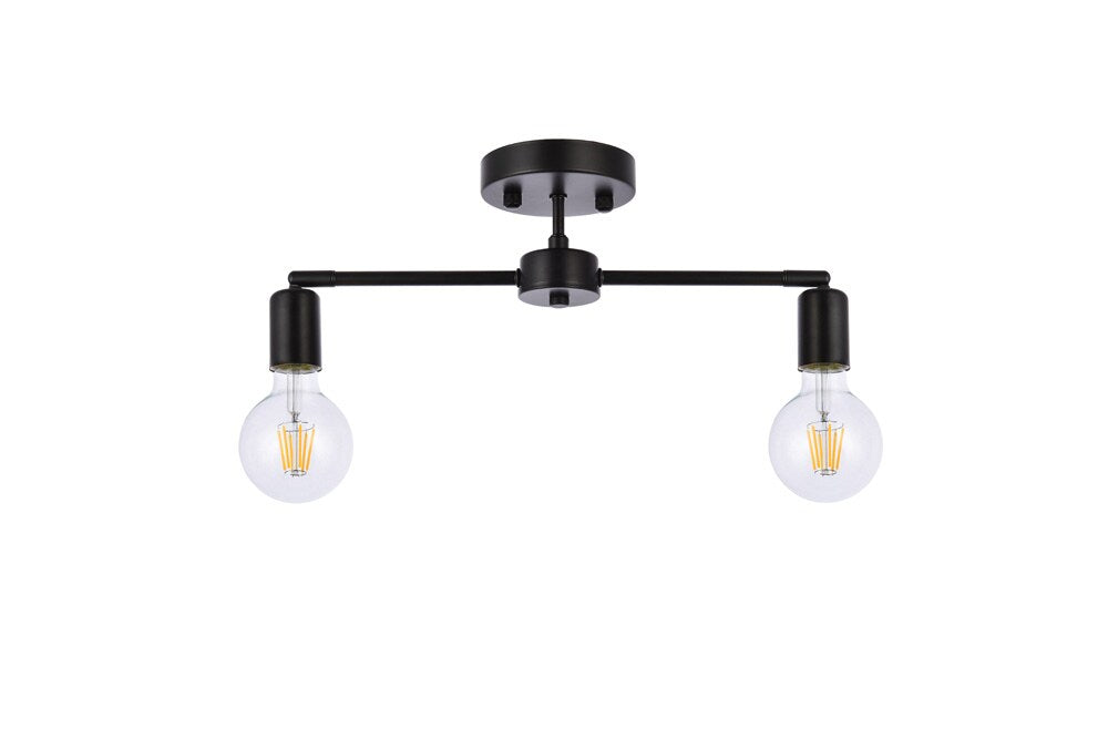 Elegant Furniture & Lighting - Zane 2 lights black flush mount - LD2348BK veiw 7