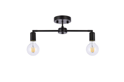 Elegant Furniture & Lighting - Zane 2 lights black flush mount - LD2348BK veiw 7