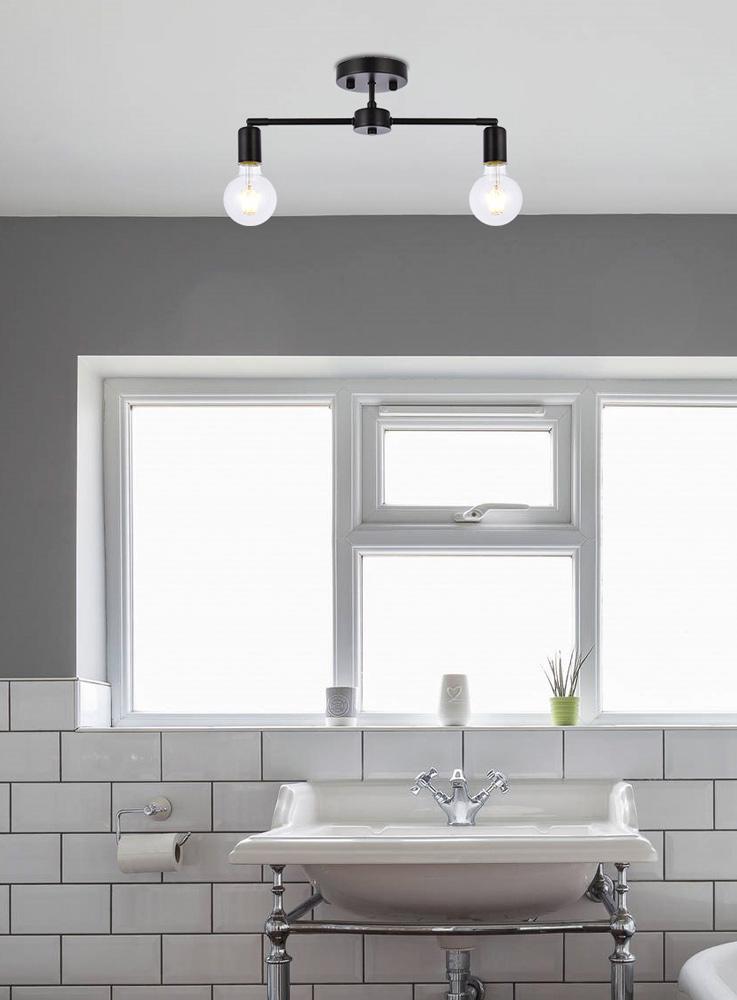 Elegant Furniture & Lighting - Zane 2 lights black flush mount - LD2348BK veiw 8