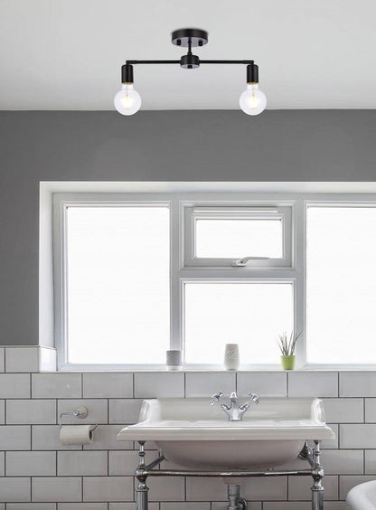 Elegant Furniture & Lighting - Zane 2 lights black flush mount - LD2348BK veiw 8
