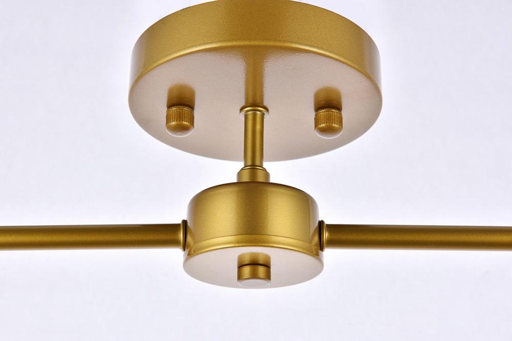 Elegant Furniture & Lighting - Zane 2 lights brass flush mount - LD2348BR veiw 6