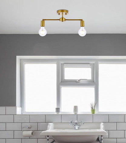 Elegant Furniture & Lighting - Zane 2 lights brass flush mount - LD2348BR veiw 8