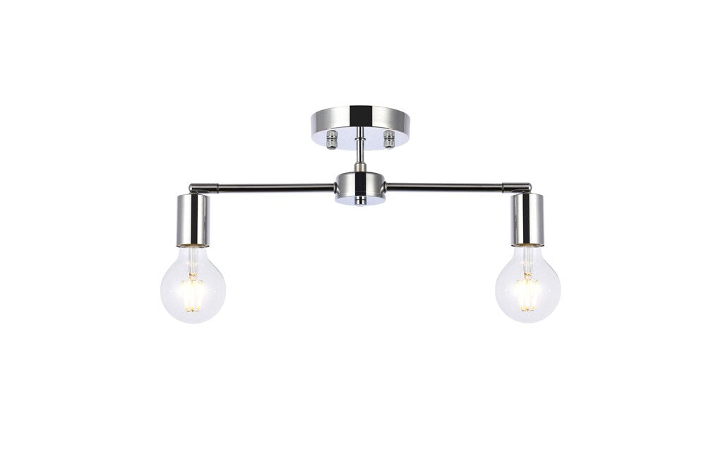 Elegant Furniture & Lighting - Zane 2 lights chrome flush mount - LD2348C veiw 1