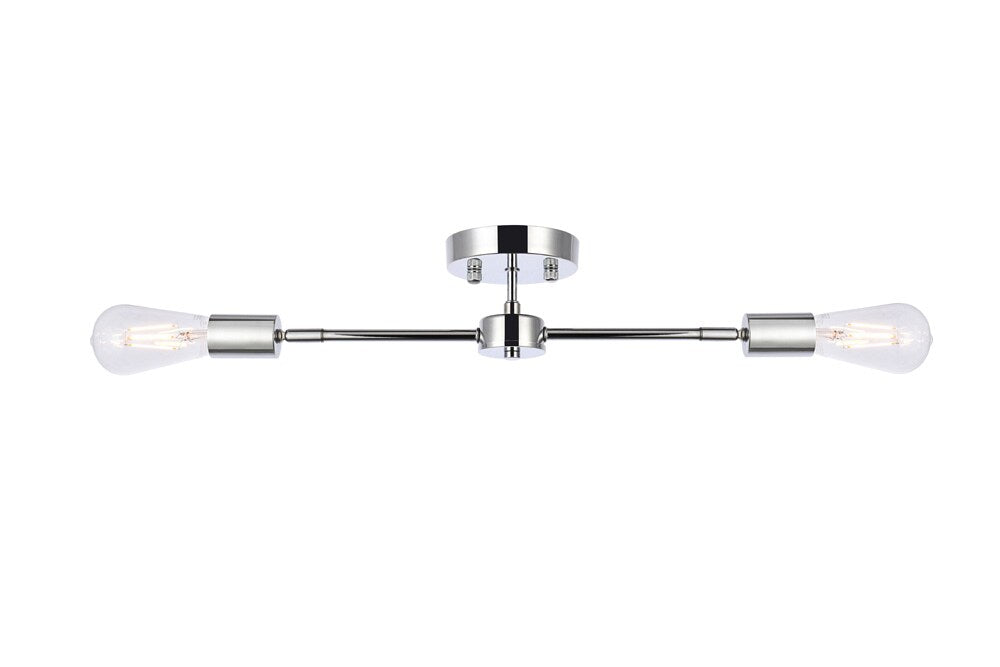 Elegant Furniture & Lighting - Zane 2 lights chrome flush mount - LD2348C veiw 3