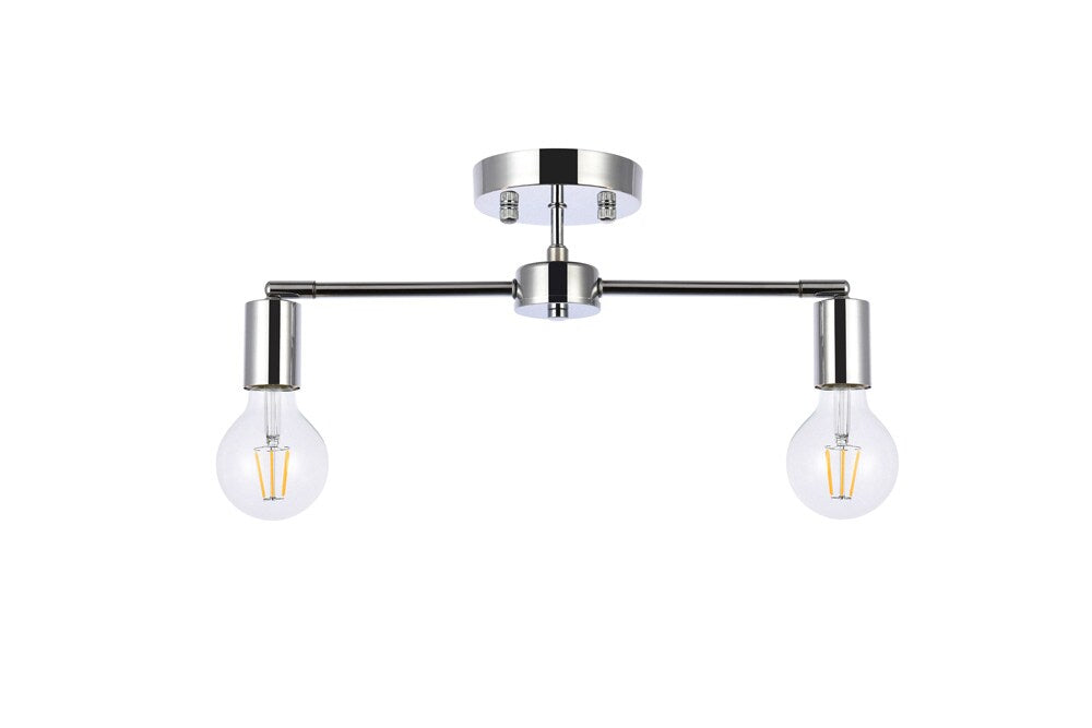 Elegant Furniture & Lighting - Zane 2 lights chrome flush mount - LD2348C veiw 7