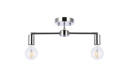 Elegant Furniture & Lighting - Zane 2 lights chrome flush mount - LD2348C veiw 7