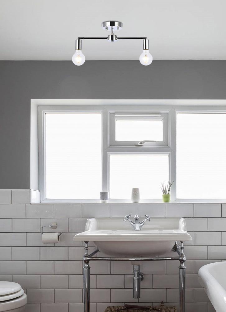 Elegant Furniture & Lighting - Zane 2 lights chrome flush mount - LD2348C veiw 8