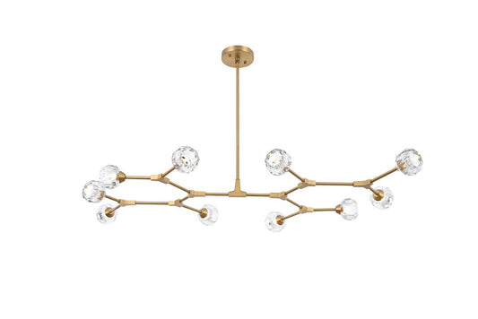 Elegant Furniture & Lighting - Zayne 10 Light Pendant in Gold - 3508D56G veiw 1