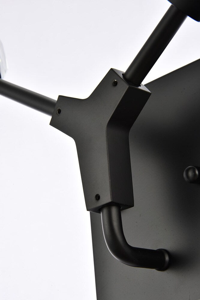 Elegant Furniture & Lighting - Zayne 2 Light Wall Sconce in Black - 3508W15BK veiw 5