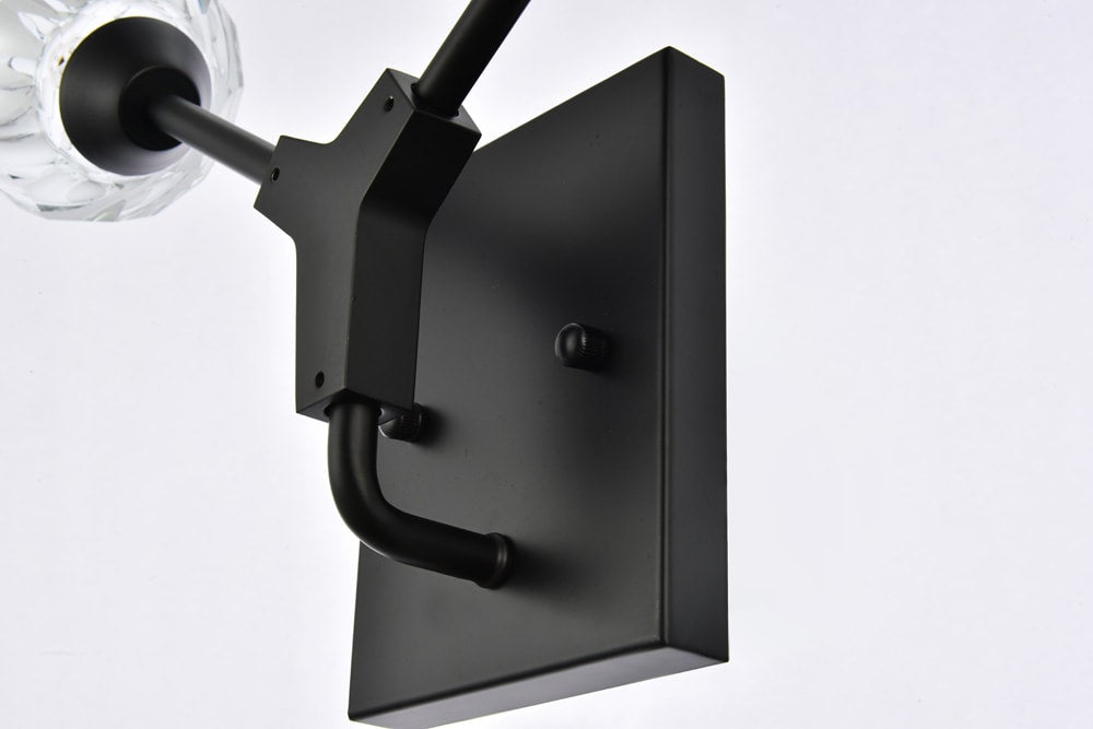 Elegant Furniture & Lighting - Zayne 2 Light Wall Sconce in Black - 3508W15BK veiw 6