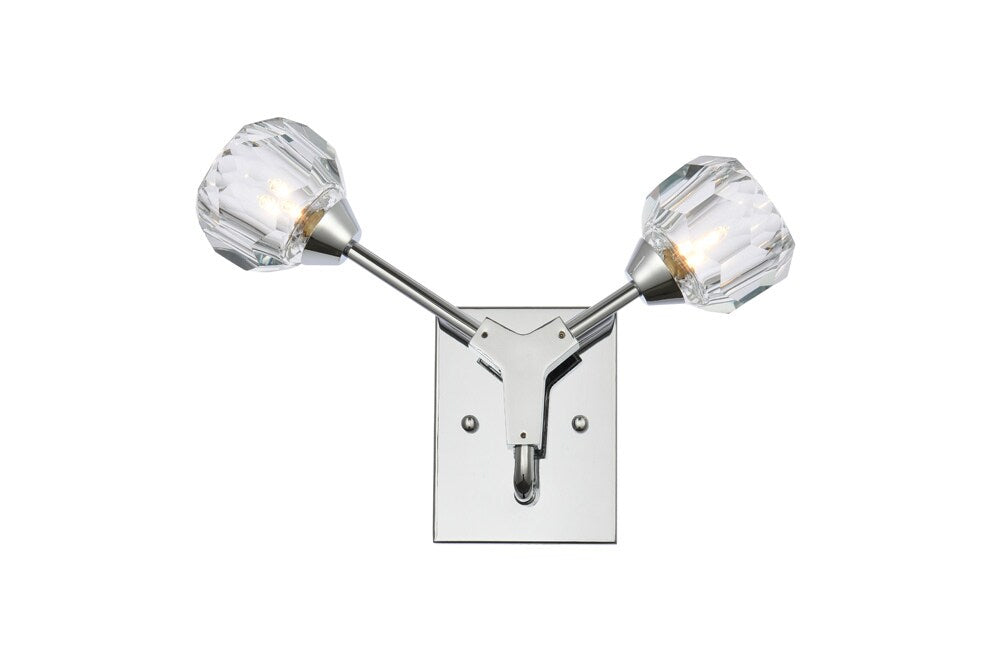 Elegant Furniture & Lighting - Zayne 2 Light Wall Sconce in Chrome - 3508W15C veiw 1