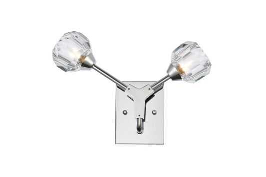 Elegant Furniture & Lighting - Zayne 2 Light Wall Sconce in Chrome - 3508W15C veiw 1