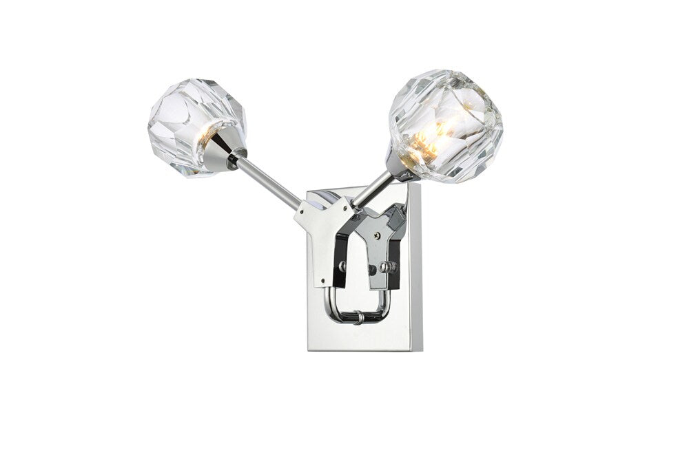Elegant Furniture & Lighting - Zayne 2 Light Wall Sconce in Chrome - 3508W15C veiw 3