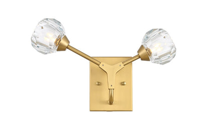 Elegant Furniture & Lighting - Zayne 2 Light Wall Sconce in Gold - 3508W15G veiw 1