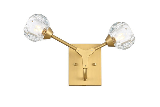 Elegant Furniture & Lighting - Zayne 2 Light Wall Sconce in Gold - 3508W15G veiw 1