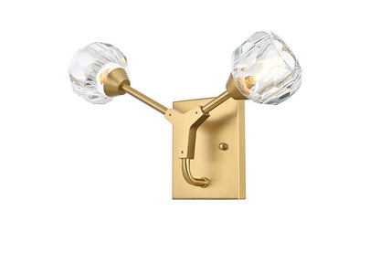 Elegant Furniture & Lighting - Zayne 2 Light Wall Sconce in Gold - 3508W15G veiw 3