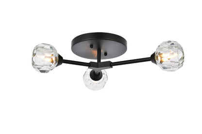 Elegant Furniture & Lighting - Zayne 3 Light Flush Mount in Black - 3508F18BK veiw 1