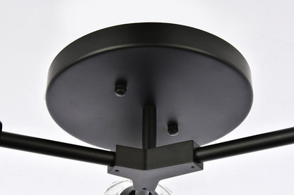 Elegant Furniture & Lighting - Zayne 3 Light Flush Mount in Black - 3508F18BK veiw 4