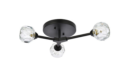 Elegant Furniture & Lighting - Zayne 3 Light Flush Mount in Black - 3508F18BK veiw 7