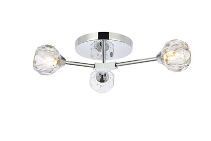 Elegant Furniture & Lighting - Zayne 3 Light Flush Mount in Chrome - 3508F18C veiw 1
