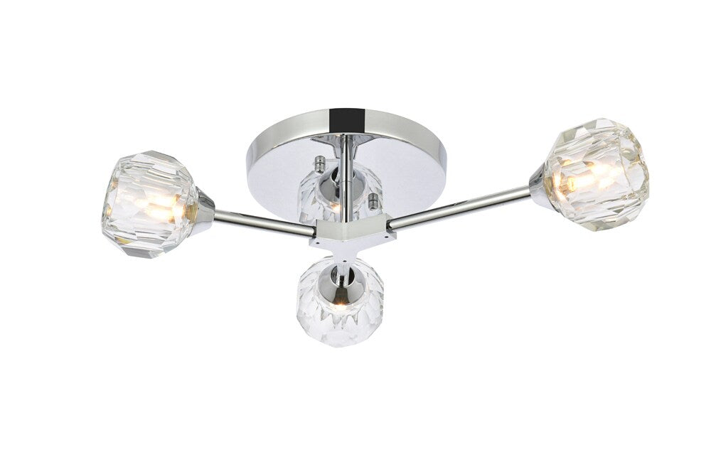 Elegant Furniture & Lighting - Zayne 3 Light Flush Mount in Chrome - 3508F18C veiw 3