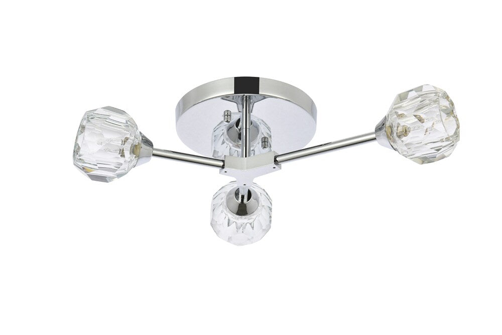 Elegant Furniture & Lighting - Zayne 3 Light Flush Mount in Chrome - 3508F18C veiw 7