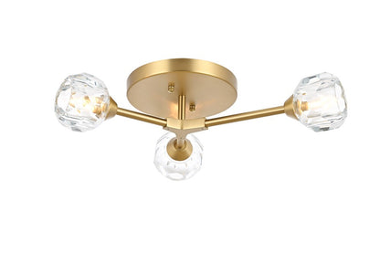 Elegant Furniture & Lighting - Zayne 3 Light Flush Mount in Gold - 3508F18G veiw 3