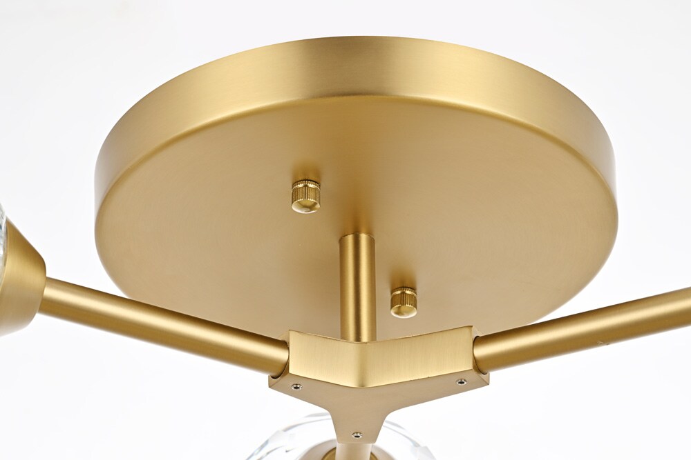 Elegant Furniture & Lighting - Zayne 3 Light Flush Mount in Gold - 3508F18G veiw 5