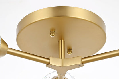 Elegant Furniture & Lighting - Zayne 3 Light Flush Mount in Gold - 3508F18G veiw 5