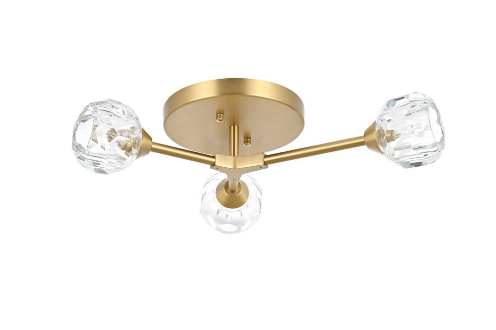 Elegant Furniture & Lighting - Zayne 3 Light Flush Mount in Gold - 3508F18G veiw 7