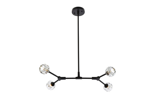 Elegant Furniture & Lighting - Zayne 4 Light Pendant in Black - 3508D30BK veiw 1