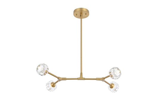 Elegant Furniture & Lighting - Zayne 4 Light Pendant in Gold - 3508D30G veiw 1