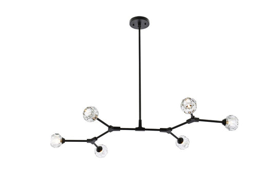 Elegant Furniture & Lighting - Zayne 6 Light Pendant in Black - 3508D50BK veiw 1