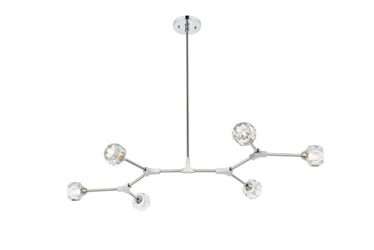 Elegant Furniture & Lighting - Zayne 6 Light Pendant in Chrome - 3508D50C veiw 1