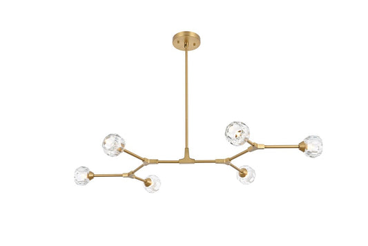 Elegant Furniture & Lighting - Zayne 6 Light Pendant in Gold - 3508D50G veiw 1