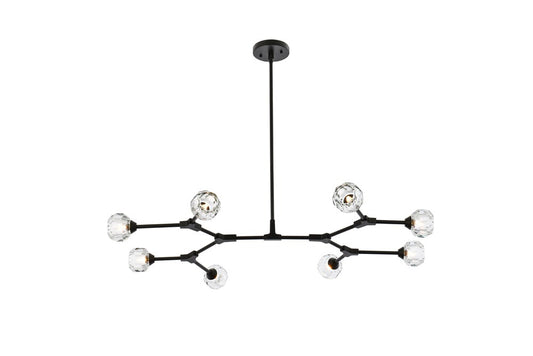 Elegant Furniture & Lighting - Zayne 8 Light Pendant in Black - 3508D45BK veiw 1