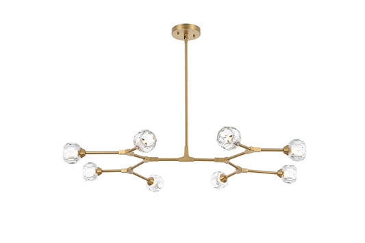 Elegant Furniture & Lighting - Zayne 8 Light Pendant in Gold - 3508D45G veiw 1