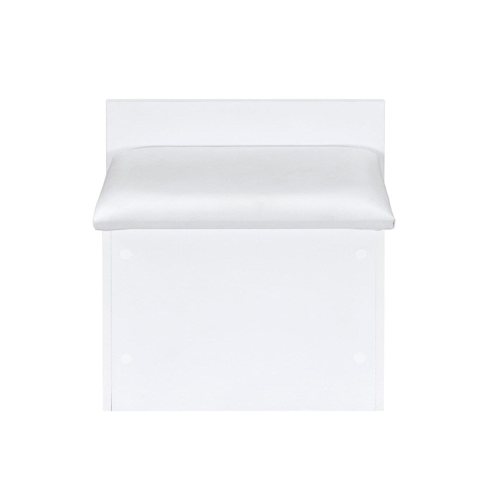 Picket House Furnishings - Aurora Mini Dressing Table with Stool, LED and USB in Glossy White - V-13260-7-VNSP veiw 3