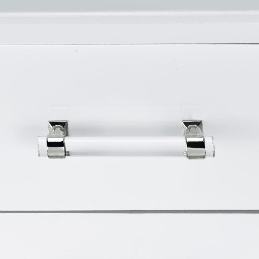 Picket House Furnishings - Aurora Mini Dressing Table with Stool, LED and USB in Glossy White - V-13260-7-VNSP veiw 6