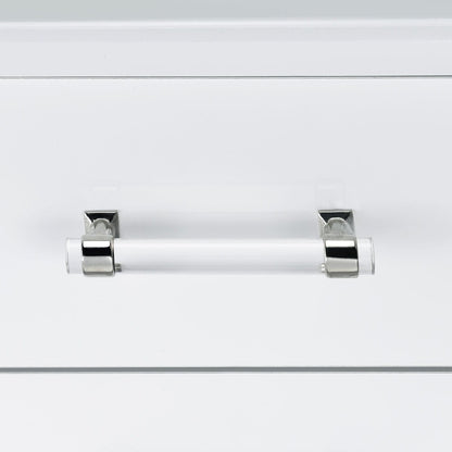 Picket House Furnishings - Aurora Mini Dressing Table with Stool, LED and USB in Glossy White - V-13260-7-VNSP veiw 6