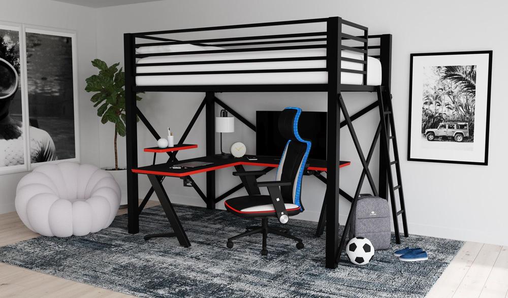 Picket House Furnishings - Salzburg Gaming Chair with LED and Speaker in Black and Khaki - 3A Packing - G-6710-8-GC3E veiw 6