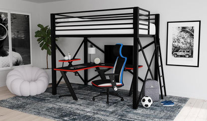 Picket House Furnishings - Salzburg Gaming Chair with LED and Speaker in Black and Khaki - 3A Packing - G-6710-8-GC3E veiw 6